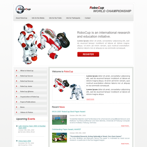 RoboCup Website Design (home + sub) Design réalisé par Deziner83