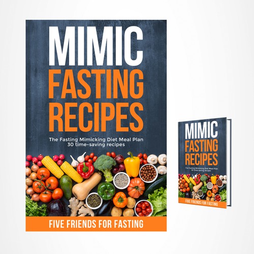 Design a fancy cover+basic layout for an e-book-based recipe book for the new fasting technique FMD Design by iDea Signs