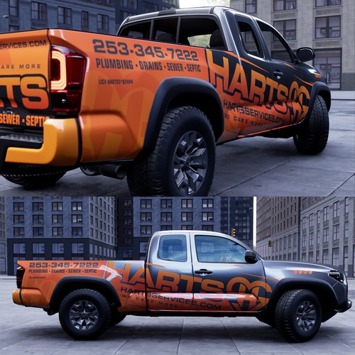 Harts Service Toyota Tacoma Partial Wrap Design by J.Chaushev