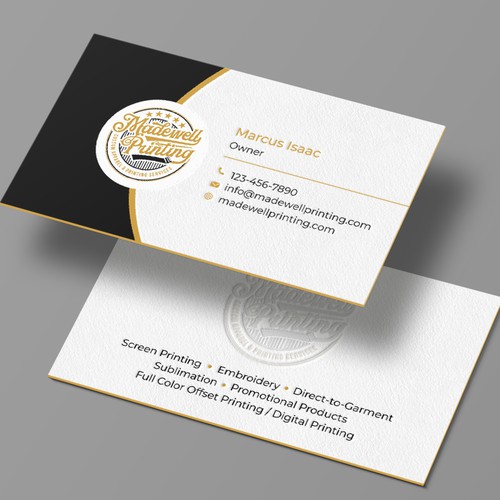 Business Card for a Custom Clothing/Product Business Design by Xclusive16