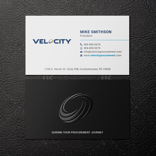 Velocity Procurement - Logo Rebranding - Business Card Design Design by IK_Designs
