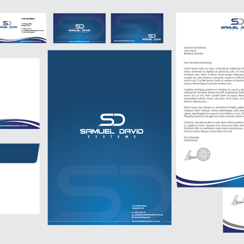 New stationery wanted for Samuel David Systems Ontwerp door FishingArtz
