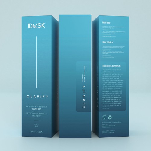 Luxury, high-end product box design for facial cleanser. Design by DG[Graphix]