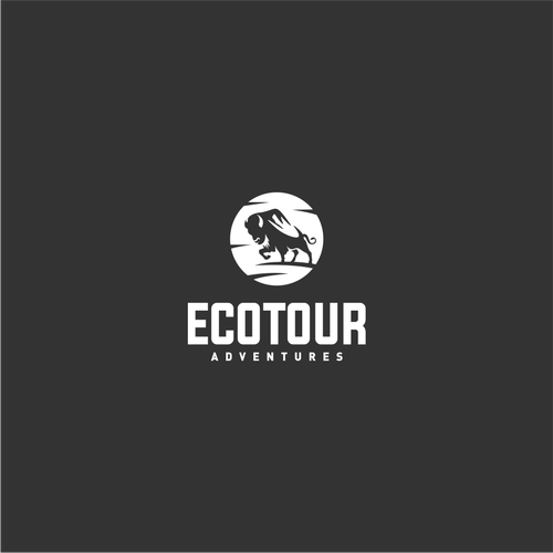Creative Eco Tour logo integrating mountain  & bison Design by Unintended93
