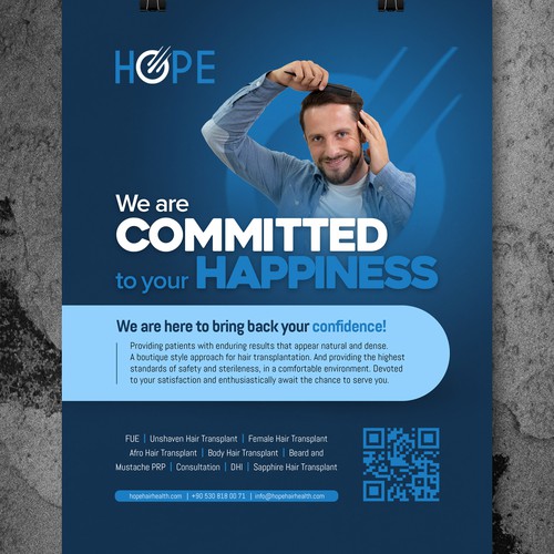 Hair transplant poster - eye catching and business orientated Réalisé par STMRM