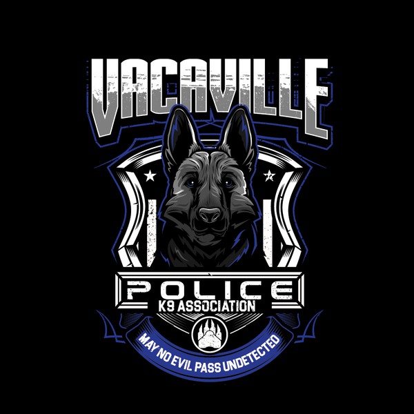 Design realizzato da infernal kiss intitolato "german shepherd dog illustration T_Shirt for VACAVILLE POLICE K( ASSOCIATION "
