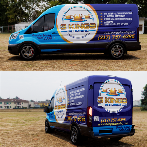 Eye catching plumbing van wrap Design by TANSA ART