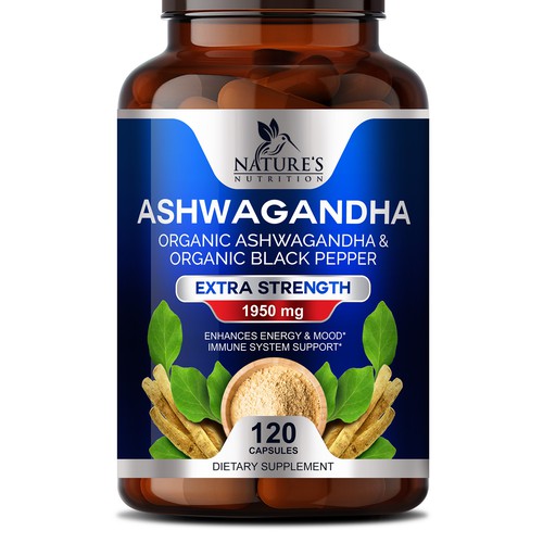 Natural Ashwagandha Capsules Design Needed for Nature's Nutrition-ontwerp door sapienpack