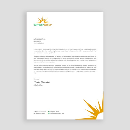 "Renewable Energy Company Letterhead" Design by Taaiebah