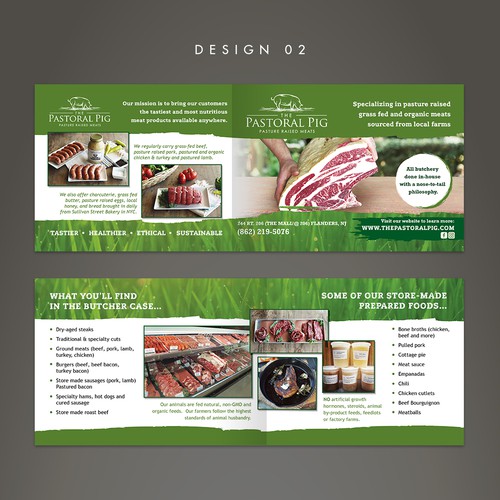 Design a postcard with a bold and clean look for a craft butcher! Design by RAFDdesign