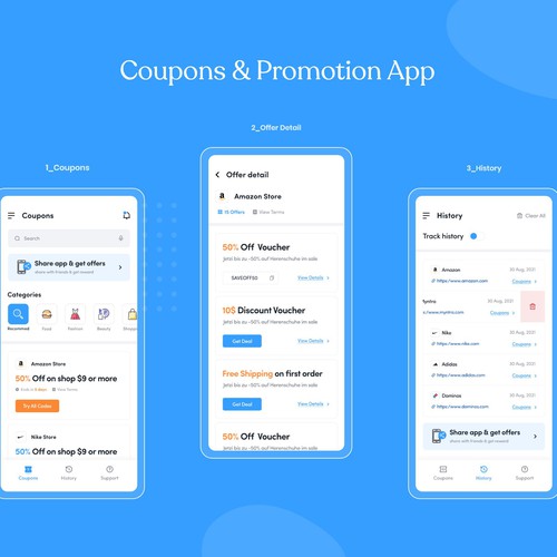 Design for a Coupon/Promotion app Réalisé par abhi_varsani