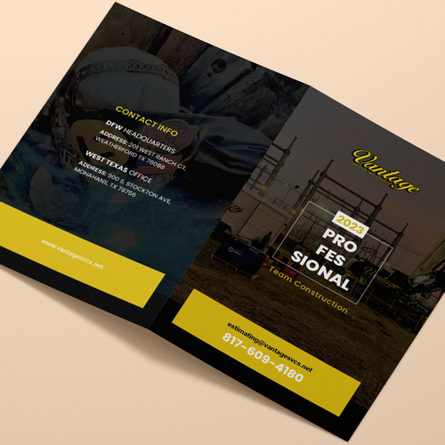 Construction Company Marketing Pamphlet Design by Canvas UI