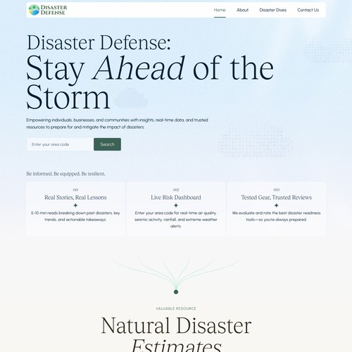 Designs | Disaster Defense | Web page design contest