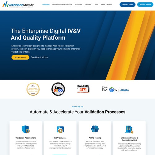 ValidationMaster Digital IV&V Website Re-Design Project Design by AxilSolutions