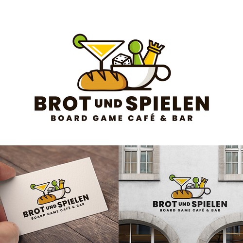 Logo for a Board Game Cafe & Bar with cozy vibes and geeky elements Design by fashionabledesigner