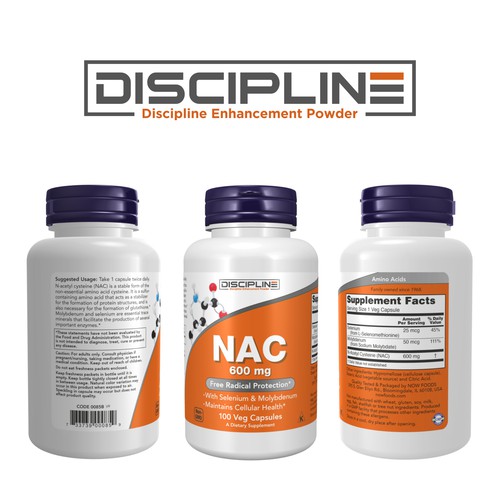 Product logo for discipline enhancing & addiction treatment supplement powder. Design by eonesh