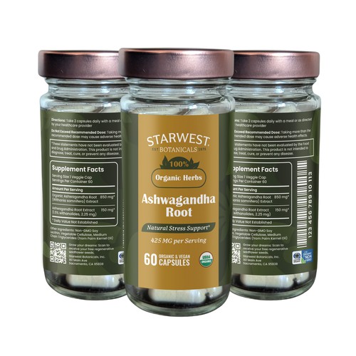 Organic Herb Capsule Label Design Design by Designlifelk