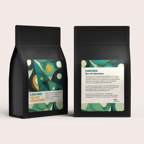 Cascara tea label Design by Experiva