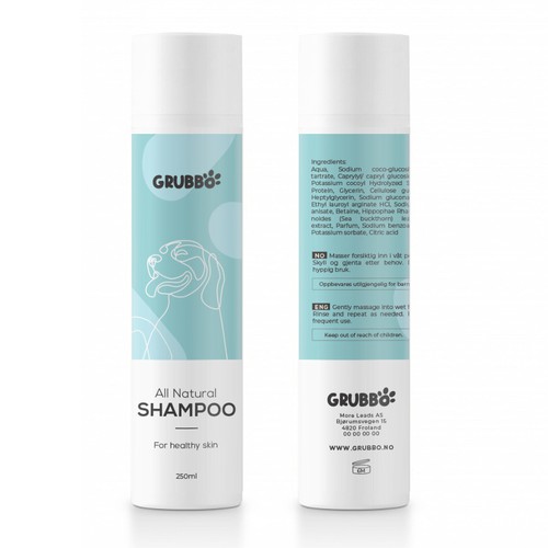 Design label for dog shampoo Design by intanamir