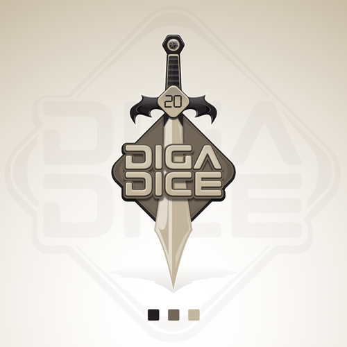 Diga Dice. Electronic dice for role playing games logo design contest. Design by Just Pixel