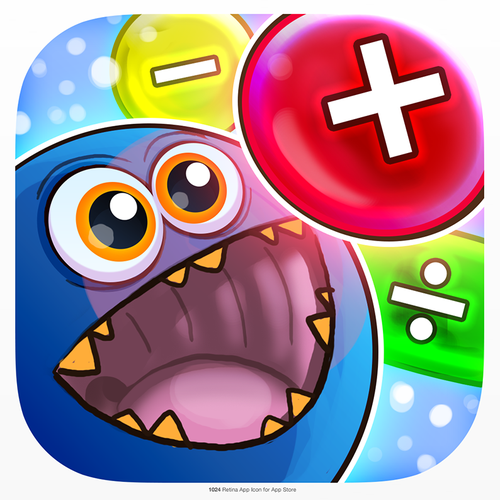 Create a beautiful app icon for a Kids' math game Ontwerp door Joekirei