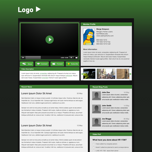 Member Video Blog Page Design von jdez