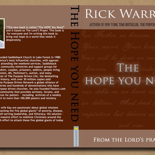 Design Rick Warren's New Book Cover Design réalisé par TouchofHoneyDPP