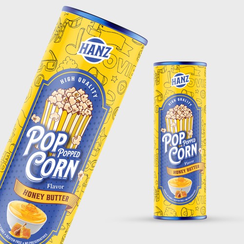 Diseño de Premium Quality Popped Pop Corn Packaging de Davi Giolo ★