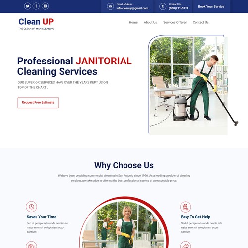 The Clean up man cleaning Design by Adventix