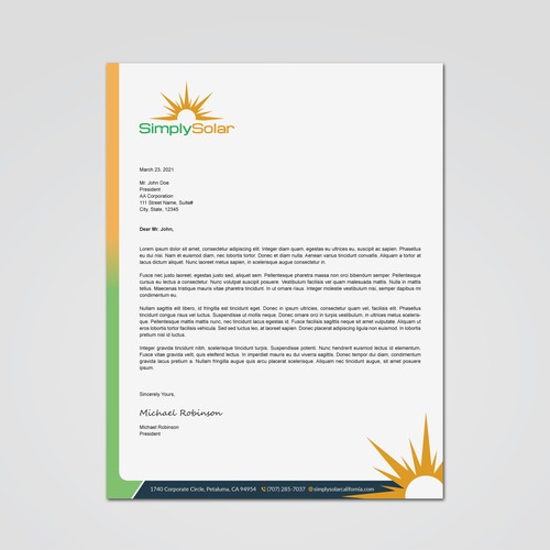 "Renewable Energy Company Letterhead" Design by Tcmenk