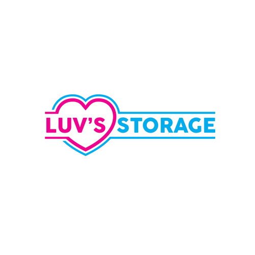 Luv’s Storage - modern logo with bright color Design by Bad Flow