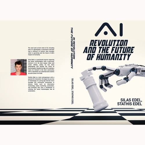 Futuristic AI Book Cover - AI vs Humans/Dark Design by Aaniyah.ahmed