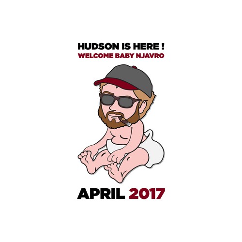 Design a fun cartoon!  Baby smoking cigar with bitmoji face Design by Tellu