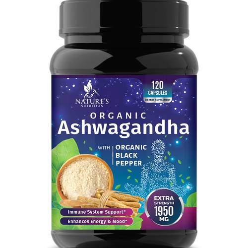 Natural Ashwagandha Capsules Design Needed for Nature's Nutrition Design réalisé par Wfemme