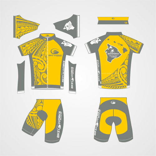 hawaiian print cycling jersey