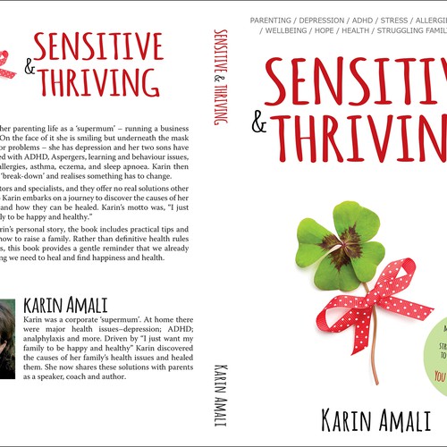 Create a book cover for "Sensitive and Thriving" giving parents inspiration and hope Design by dalim