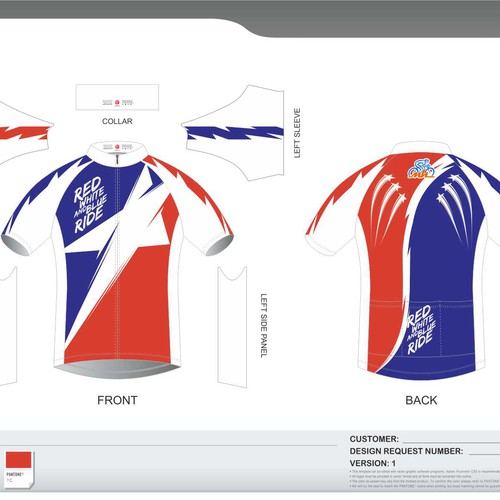 Bicycle jersey design. red, white, and blue!, Other clothing or  merchandise contest