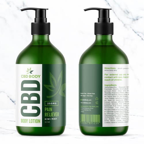 CBD Body Lotion Label Design Contest Design réalisé par bcra