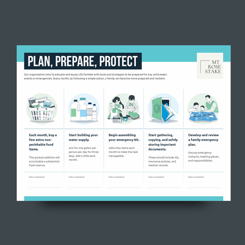 Plan, Prepare, Protect: LDS Family Preparedness Infographic Contest!" Design by Gabriel Imung