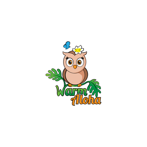 Logo with island feel with a kawaii owl anime mascot for Hawaii website Design by taradata