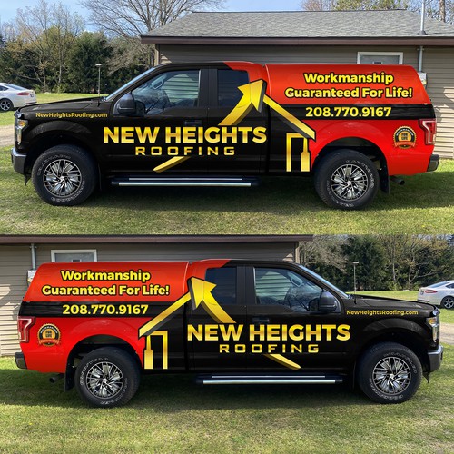 Create Bold And Professional Truck Wrap For High-End Roofing Company Design by ezesol™