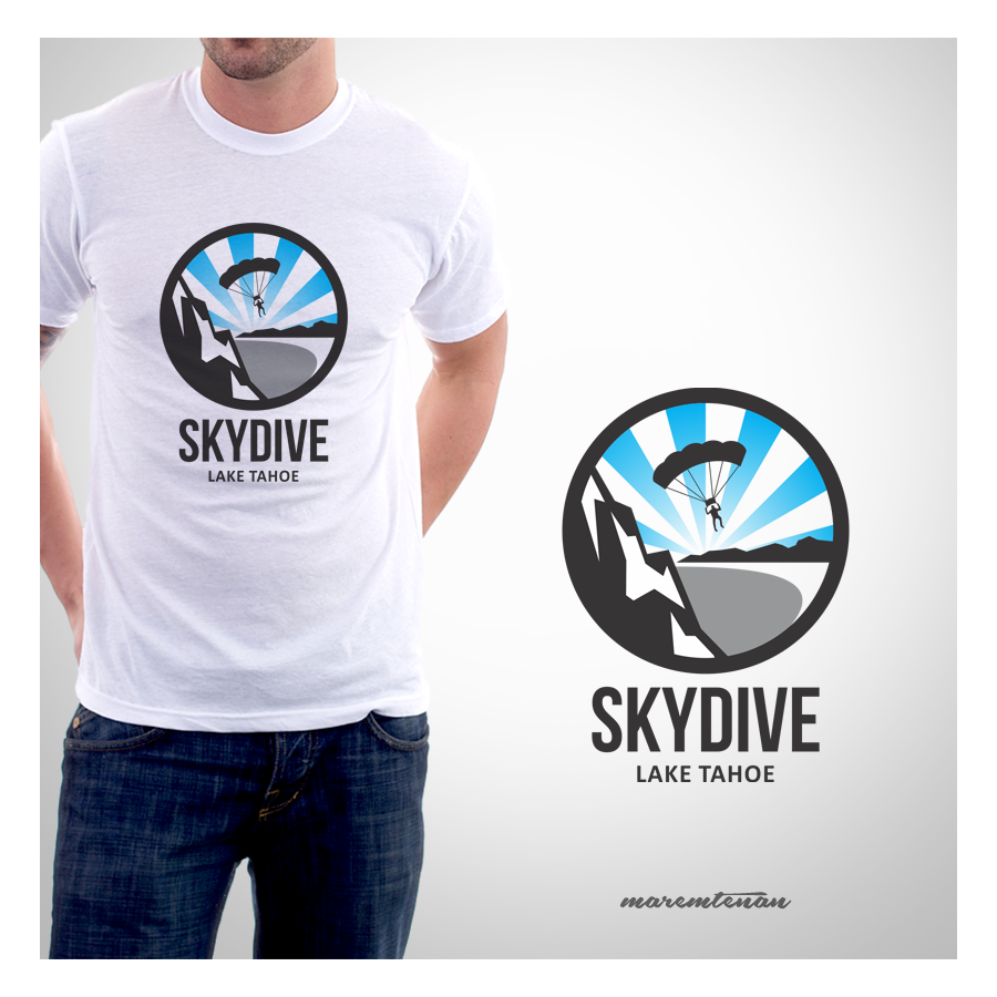 Skydiving logo with the title 'Skydive Lake Tahoe - Logo Contest - Enjoy!'
