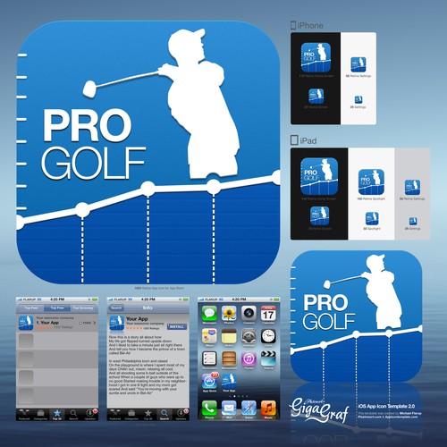  iOS application icon for pro golf stats app Design by komorebi
