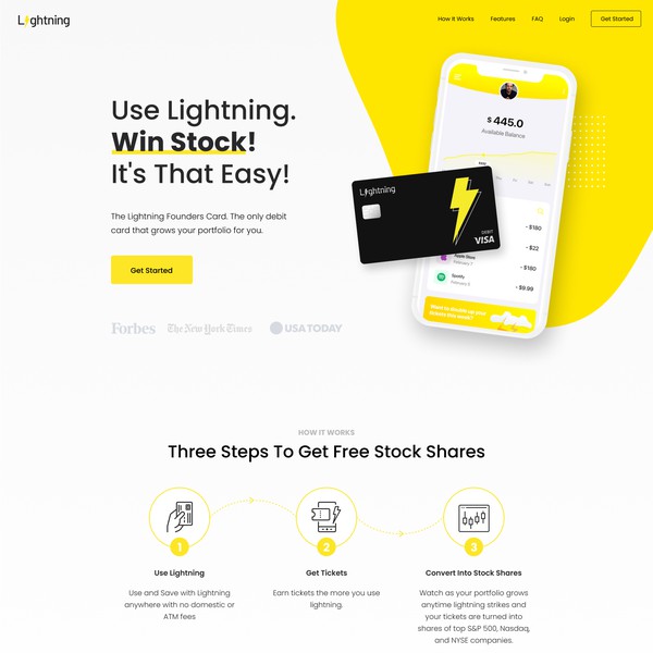 Design by Dmitrij titled "Lighning landing page"