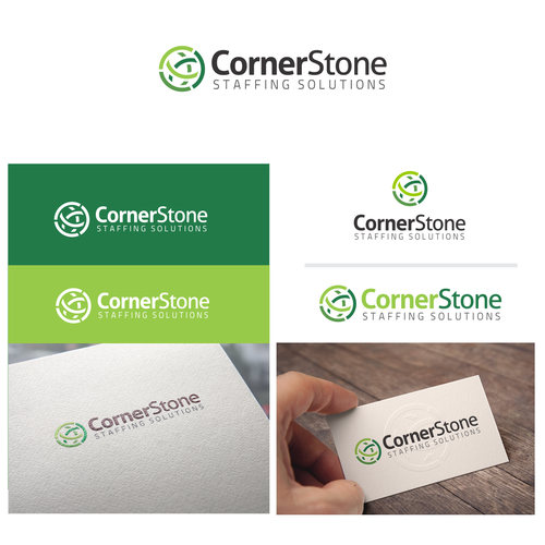 Simple, Modern, Innovative logo for CornerStone Staffing Solutions. Guaranteed and Blind. Logo