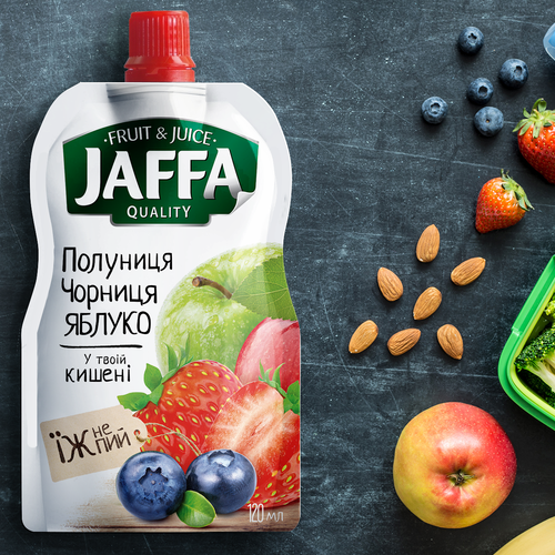 Diseño de Develop Concept Design for Jaffa "Fruit in Pocket" adults’ fruit and berry puree de garryveda.com