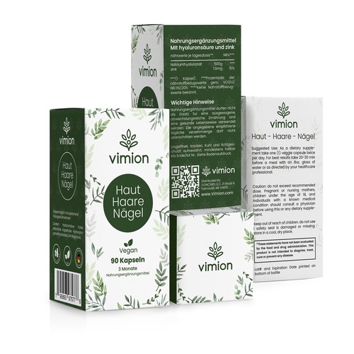 Packaging design for a German brand of high-quality food supplements Design by Designlifelk