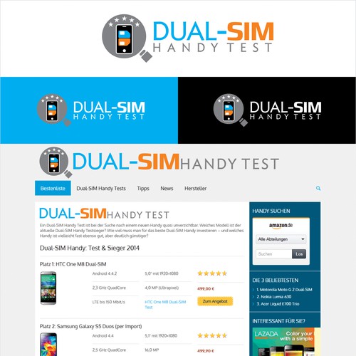 1 fresh logo for a website reviewing 2-SIM smartphones Design by XarXi