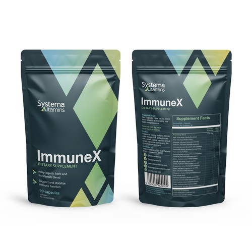 Modern and Fun Pouch Design for Natural Supplement brand Design by akwas