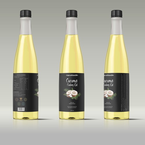 Coconut Cooking Oil Label Design For New Era of Cooking Design by Elena Hudz